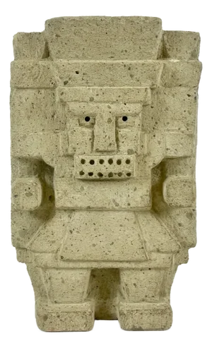Antique Aztec Rain and Water God Tlaloc Sculpture