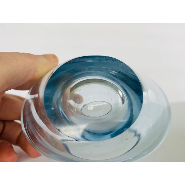 1961 Small Heart-Shaped, Ice Blue Glass by Per Lutken for the Danish Glassworks Holmegaard, Signed For Sale - Image 11 of 12