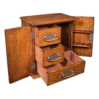 Antique Cambridge Doctor's Smoking Cabinet, English, Smoker's Case, Edwardian For Sale