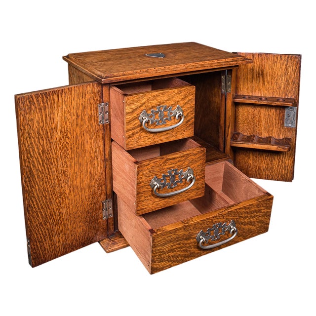Antique Cambridge Doctor's Smoking Cabinet, English, Smoker's Case, Edwardian For Sale