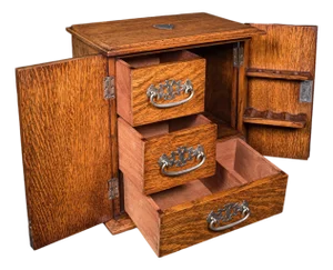 Antique Cambridge Doctor's Smoking Cabinet, English, Smoker's Case, Edwardian