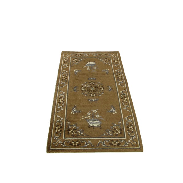 19th Century Antique Chinese Small Rug For Sale - Image 5 of 9