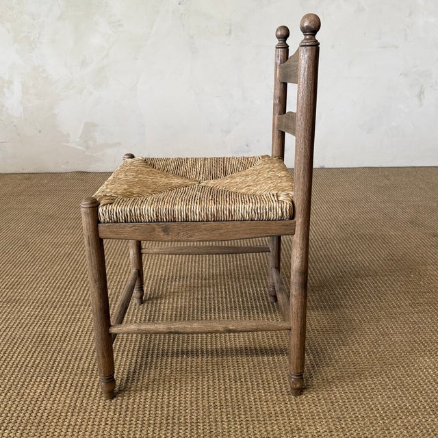 French Provincial Kalmar White Oak Montana Brown Entry Chair For Sale - Image 3 of 12