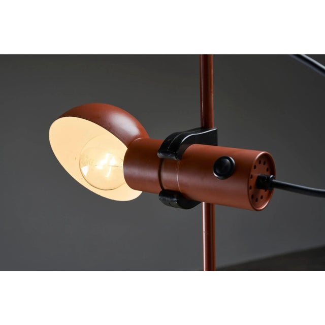 1970s Petrol Red Floor Lamp attributed to Raul Barbieri & Giorgio Maranelli for Tronconi, 1970s For Sale - Image 5 of 10