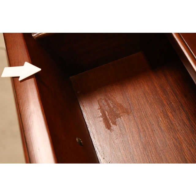 Ethan Allen Townhouse Collection Burlwood Bombe Chest For Sale - Image 9 of 18