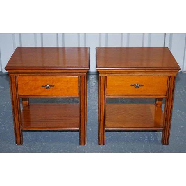 Vintage French Style Hardwood Nightstands, Set of 2 For Sale - Image 4 of 15