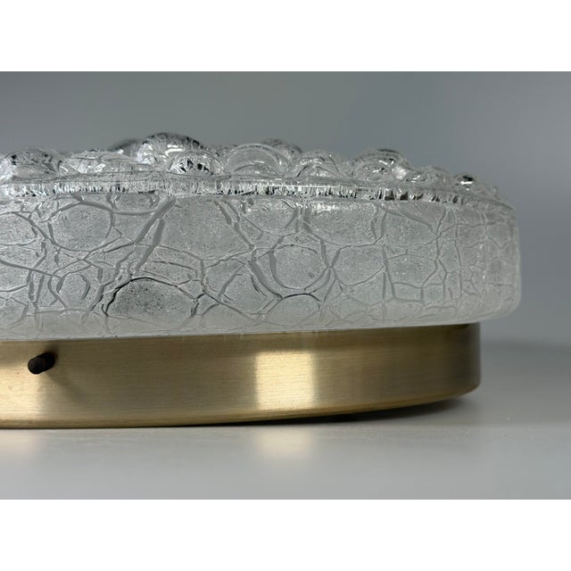 Space Age Ceiling Lamp in Ice Glass from Doria Leuchten, Germany, 1970s For Sale - Image 9 of 18
