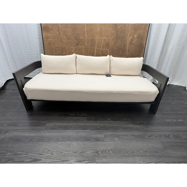 Rh Matira Aluminum Sofa Designed by Harrison & Nicholas Condos 84" | Iron Finish | Natural Performance Textured Weave For Sale - Image 14 of 18
