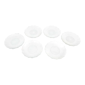 Mid-Century Modern Flower Shaped Clear Glass Plates- 6 Pieces