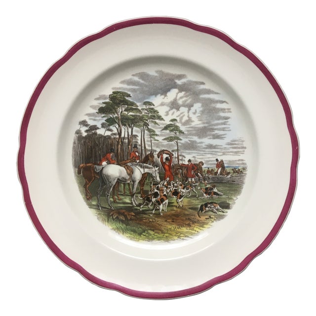 Vintage Spode English Fox Hunting Plate For Sale