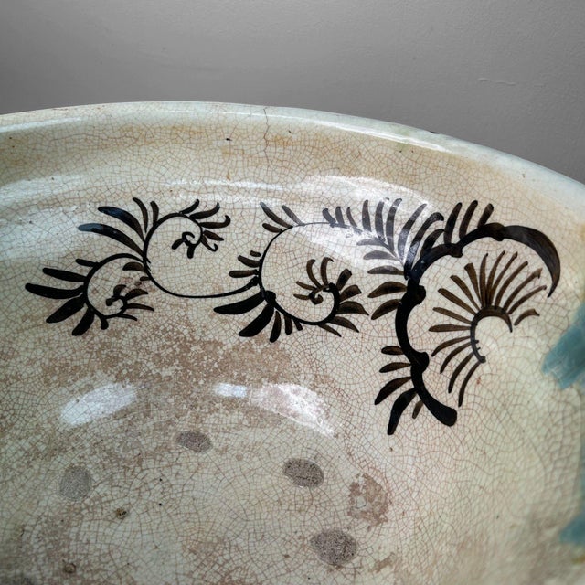 Antique Japanese Ceramic Seto Oribe Bowl, 1900s For Sale - Image 11 of 18