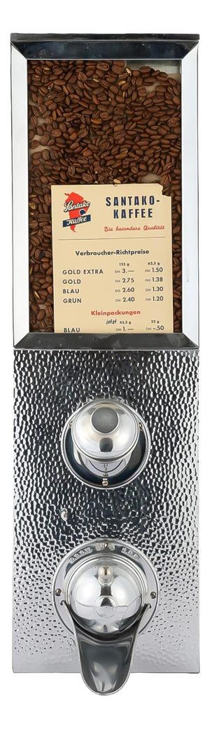 Vintage German Coffee Bean Dispenser with Chrome Front by Otto Kind, 1950s