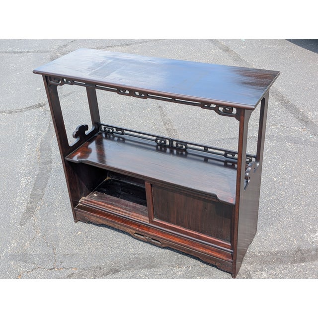 Early 20th Century Early 20th Century Chinese Carved Wooden Display Cabinet/ Console Table For Sale - Image 5 of 9