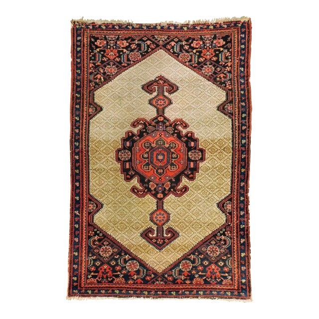 Antique Persian Malayer Rug. 3'x 4'10" For Sale