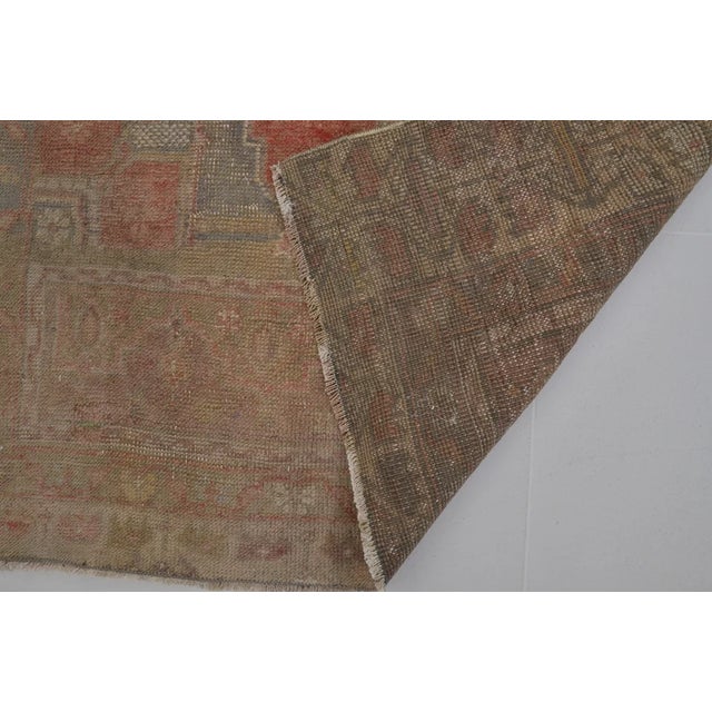 Tan Vintage Handwoven Runner With Stepped Geometric Medallions For Sale - Image 8 of 10