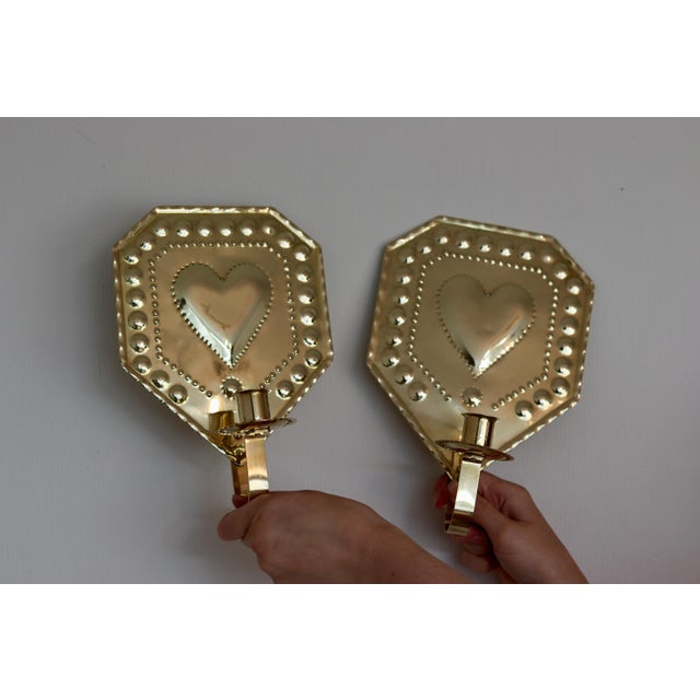 Mid-Century Modern Swedish Brass Sconces, Set of 2 For Sale - Image 4 of 11