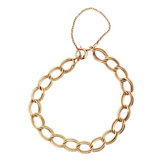 Mid-Century 14kyg Double Texture Link Bracelet For Sale