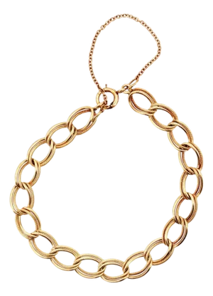 Mid-Century 14kyg Double Texture Link Bracelet