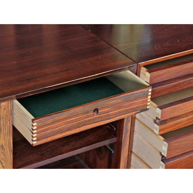 Wood Rosewood Wall Shelving Unit by Poul Cadovious for Cado, 1960s For Sale - Image 7 of 18
