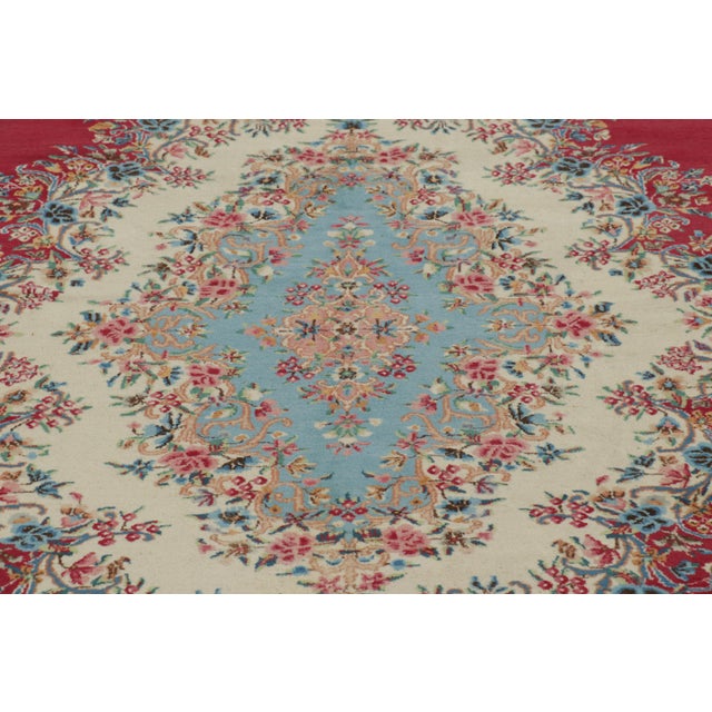 Textile Vintage Kerman Lavar Persian Rug in Red With Medallion | Rug & Kilim For Sale - Image 7 of 10