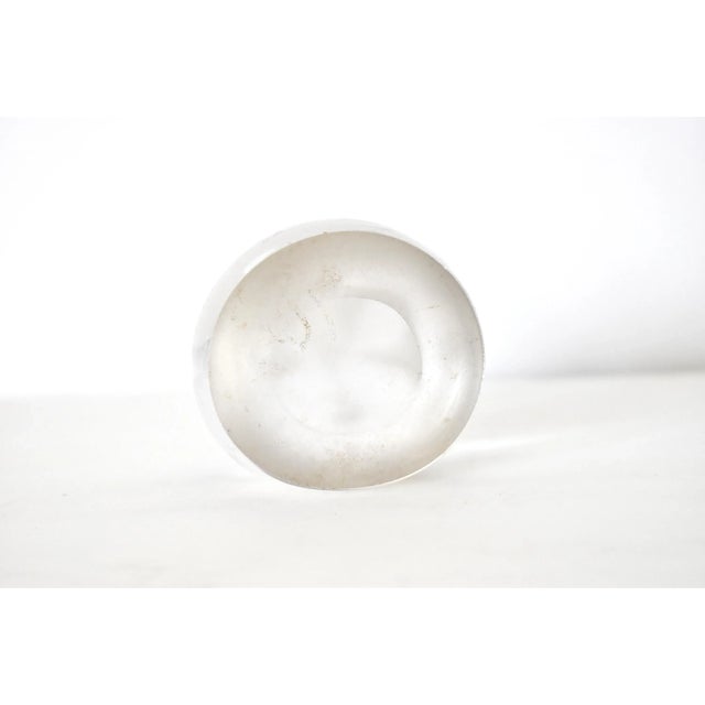 Clear Hand-Blown Glass Paperweight With Bubbles For Sale - Image 10 of 11