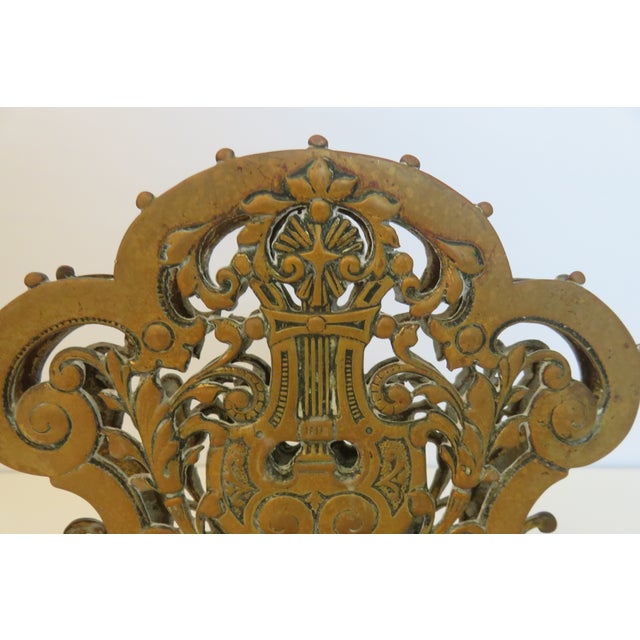 Antique English Brass Letter Holder Edwardian Art Nouveau Fantastic condition, great patina. This is an ornate, cast metal...