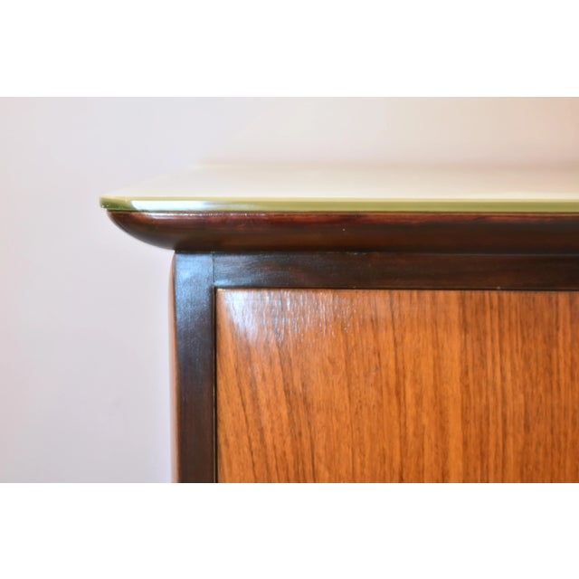 Vintage Italian Walnut and Brass Bar Cabinet Attributed to Paolo Buffa, 1940s For Sale - Image 6 of 12
