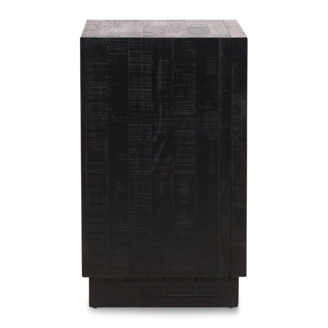 Modern Black & Nickel Three-Drawer Nightstand For Sale - Image 4 of 7