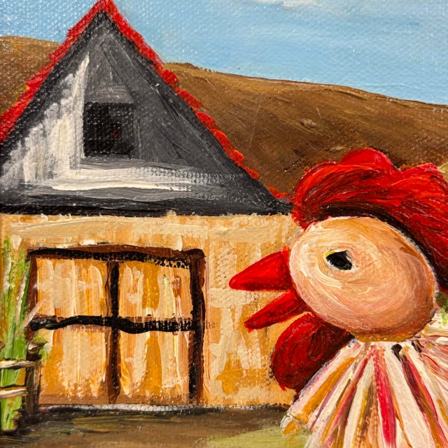 Paint Original Rooster Painting by Miami Artist Nuria Mesa "Gallito Kikirikí" For Sale - Image 7 of 12