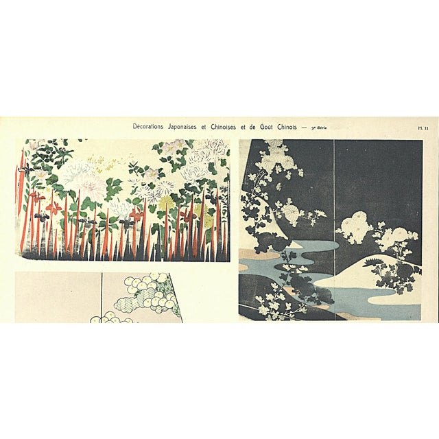 1920-Rare-Antique Japanese & Chinese Decorative Design Lithograph For Sale - Image 4 of 5