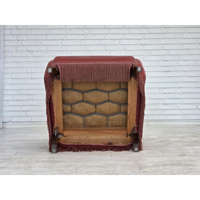 Danish Armchair in Pink Velour and Oak, 1960s For Sale - Image 12 of 18