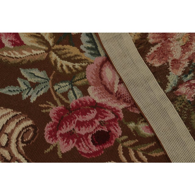 Beige Rug & Kilim’s European Flatweave Rug in Brown With Botanicals “Acanthus” For Sale - Image 8 of 8