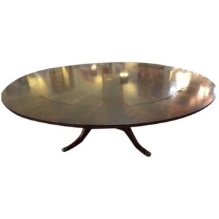 Maitland Smith Round Mahogany Table with Leaves For Sale