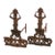 Antique Neoclassical Figural Cast & Wrought Iron Fireplace Andirons, Circa 1900 For Sale