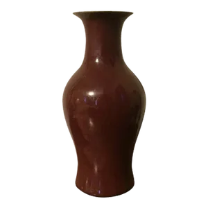 Antique 19th Century Chinese Porcelain Baluster Shape Vase with Sang de Boeuf Oxblood Glaze