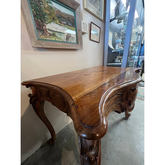 Late 19th Century French-Style Hand-Carved Console For Sale - Image 4 of 10