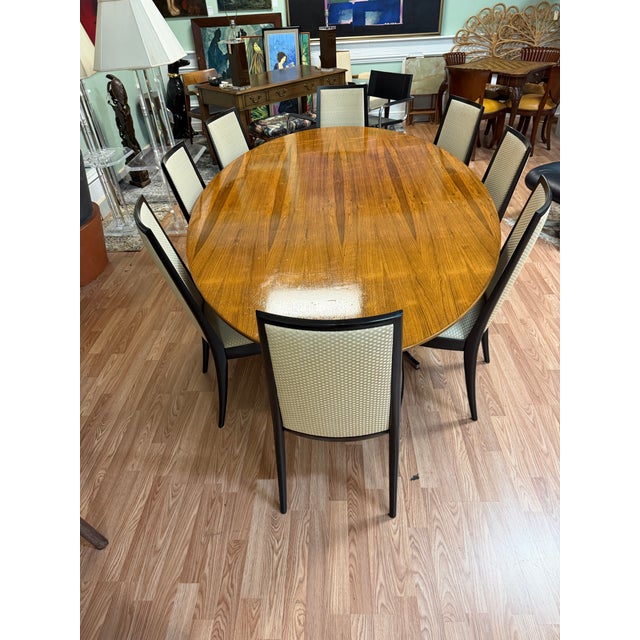 1960s Mid-Century Modern Attributed to Florence Knoll Large Oval Rosewood Table Desk (96") For Sale - Image 11 of 11