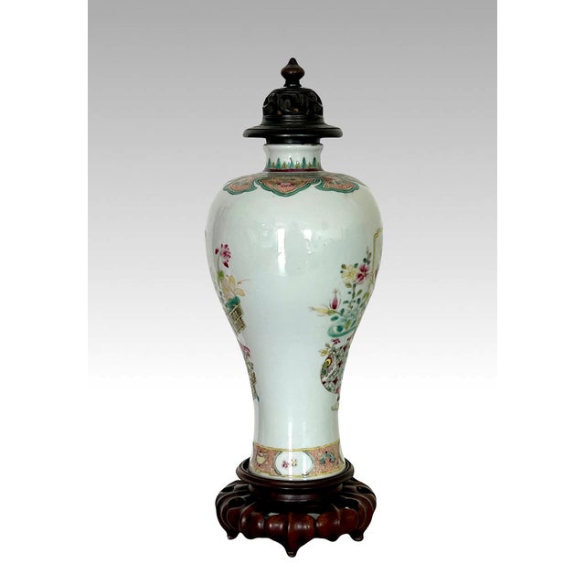 Antique Yongzheng Period 1723 - 1735 Chinese Famille Rose Mei Ping Fine White Porcelain Vase, For Sale - Image 4 of 16