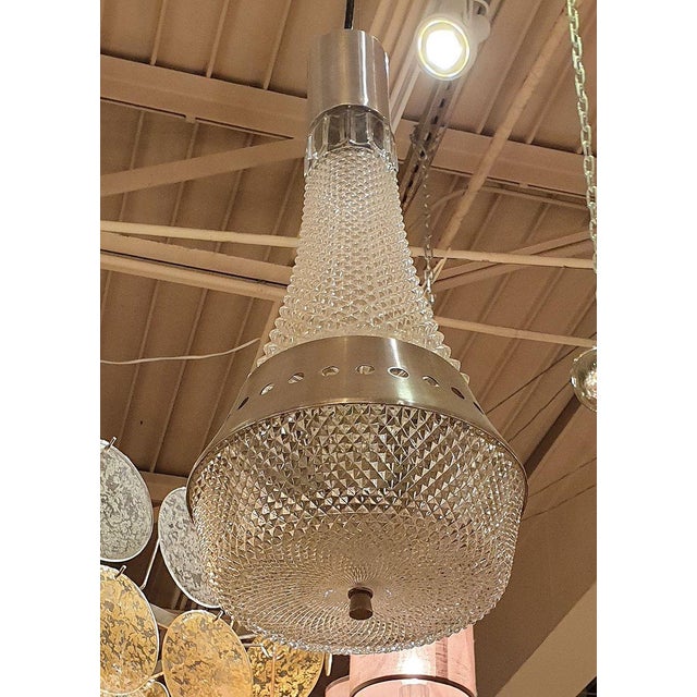 1970s 1970s Italian Glass Pendant Ceiling Lights - A Pair For Sale - Image 5 of 10