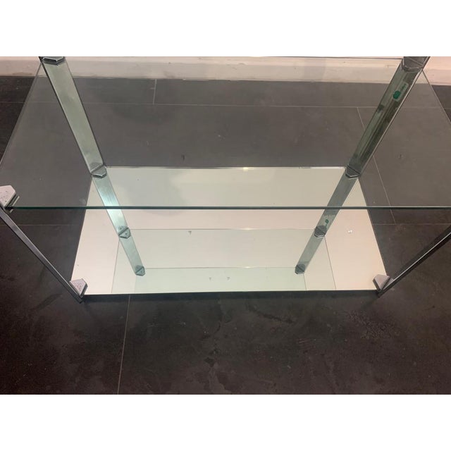 Coffee Table in Steel, Crystal & Mirror from Cidue, 1970s For Sale - Image 4 of 14