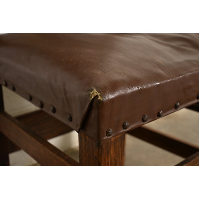 Gustav Stickley Antique Mission Oak Arts & Crafts Ladder Back Side Chair or Dining Chair, Circa 1910 For Sale - Image 9 of 12