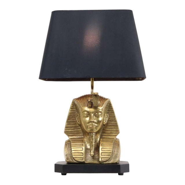 Vintage Hollywood Regency Brass Pharaoh Table Lamp, 1960s For Sale - Image 15 of 18