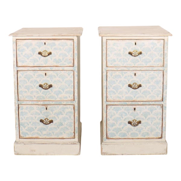 English Decorated Chests of Drawers, 1890s, Set of 2 For Sale