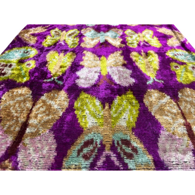 Textile Velvet Ikat Cushion Cover With Butterfly Design For Sale - Image 7 of 10
