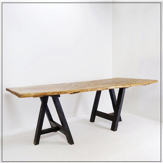 Large Dining Table Mounted on Black Handles, 1979, Set of 3 For Sale - Image 16 of 16