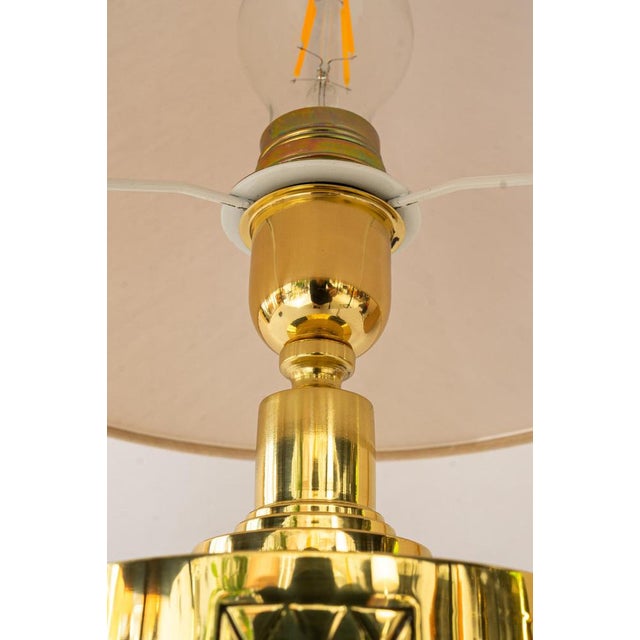 Large Art Deco Table Lamp with Fabric Shade, 1920 For Sale - Image 6 of 18