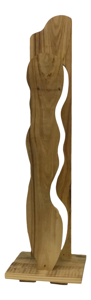 Rustic Industrial Artisan Wood Sculpture Table Lamp
