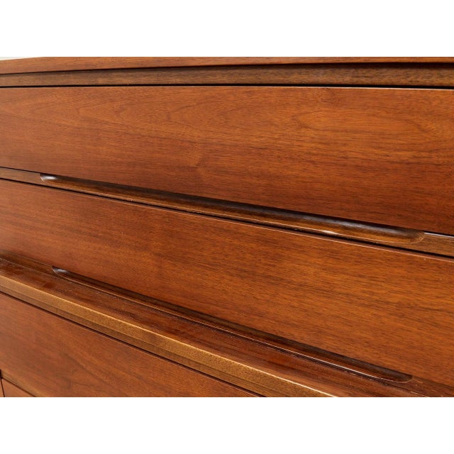 Five Drawer Mid Century Highboy Sleek For Sale - Image 9 of 12