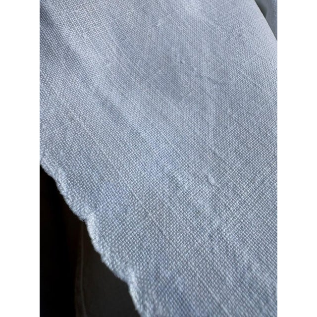 Antique French XL Linen Towel 31.5 X 73.2 Inches Hand Finished Edges Vintage French Trousseau Textile For Sale - Image 12 of 14