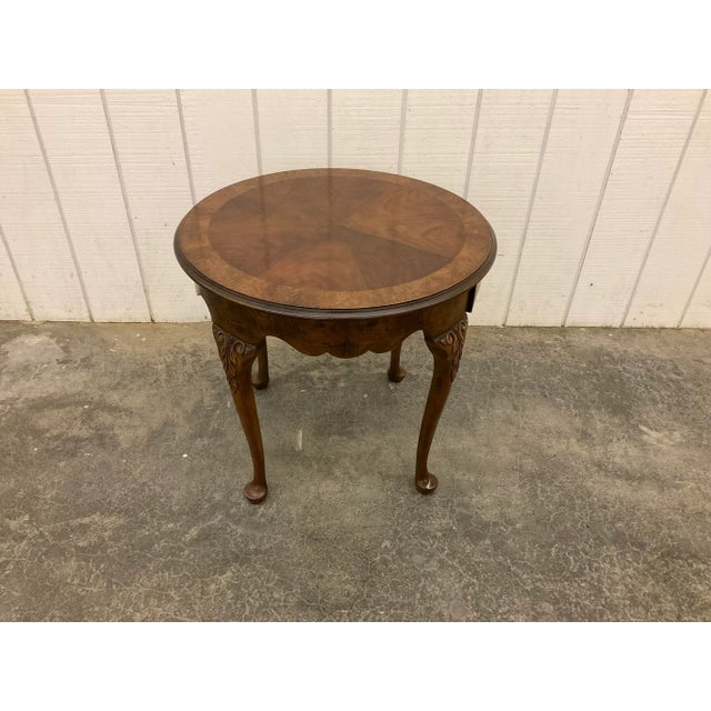 Late 20th Century Baker Queen Anne Style Burl Side End Table Chairish